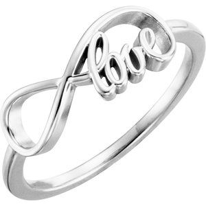 14K White Gold Love Infinity-Inspired Ring