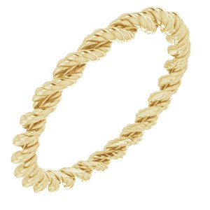 14K Yellow Gold 2 mm Rope Band Size 4
