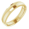 14K Yellow Gold 5 mm Stepped-Edge Comfort-Fit Half Round Band Size 11