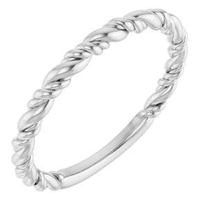 Sterling Silver Stackable Rope Ring