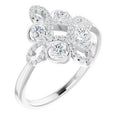 14K White Gold 1/3 CTW Natural Diamond Clover Ring