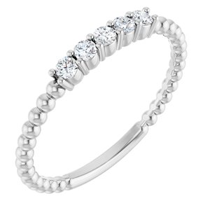 14K White Gold 1/6 CTW Lab-Grown Diamond Stackable Ring