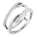 14K White Gold 1/4 CTW Natural Diamond Ring Guard