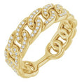 14K Yellow Gold 1/4 CTW Natural Diamond Stackable Link Ring