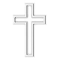 14K White Gold Open Cross Pendant