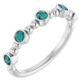 14K White Gold Natural Alexandrite Stackable Ring