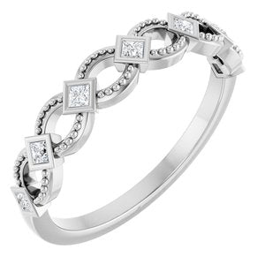 14K White Gold 1/6 CTW Natural Diamond Stackable Ring