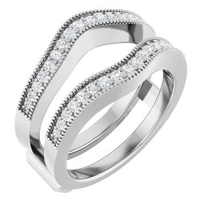 14K White Gold 1/3 CTW Natural Diamond Ring Guard