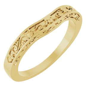 14K Yellow Gold Floral-Inspired Matching Band