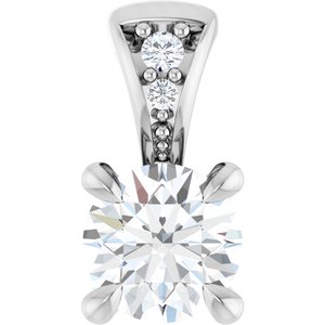 14K White Gold 1/4 Lab-Grown Diamond Pendant