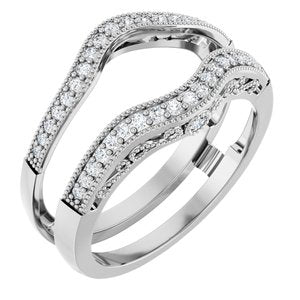 14K White Gold 1/4 CTW Natural Diamond Ring Guard