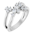 14K White Gold 1/2 CTW Natural Diamond Cluster Bypass Ring