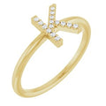 14K Yellow Gold .05 CTW Natural Diamond Initial K Ring