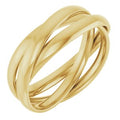 14K Yellow Gold Three-Piece Rolling Band Size 8