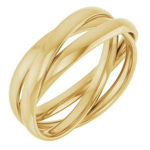 14K Yellow Gold Three-Piece Rolling Band Size 8