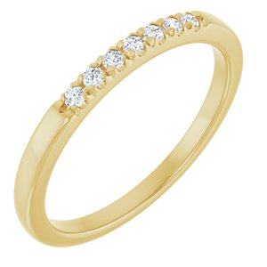 14K Yellow Gold 1/10 CTW Natural Diamond French-Set Anniversary Band