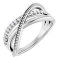 14K White Gold 1/5 CTW Natural Diamond Criss-Cross Ring