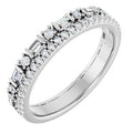 14K White Gold 3/8 CTW Natural Diamond Double Row Anniversary Band