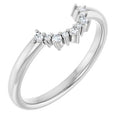 14K White Gold .07 CTW Natural Diamond Contour Band