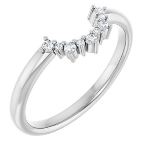 14K White Gold .07 CTW Natural Diamond Contour Band