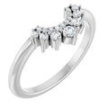 14K White Gold 1/6 CTW Natural Diamond Contour Band