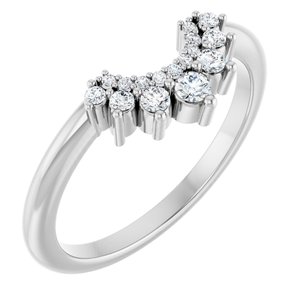 14K White Gold 1/6 CTW Natural Diamond Contour Band