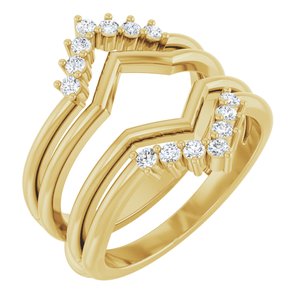 14K Yellow Gold 1/4 CTW Natural Diamond Ring Guard
