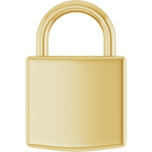 18K Yellow Gold-Plated Sterling Silver Engravable Lock Pendant