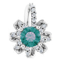 14K White Gold Lab-Grown Alexandrite & .07 CTW Natural Diamond Halo-Style Pendant
