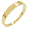 14K Yellow Gold 3 mm Tapered Flat Band Size 8
