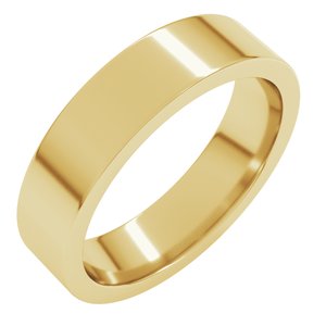 14K Yellow Gold 5 mm Comfort-Fit Flat Band Size 14