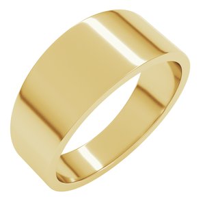 14K Yellow Gold 8 mm Tapered Flat Band Size 11.5