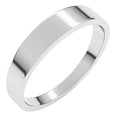 14K White Gold 4 mm Tapered Flat Band Size 7.5