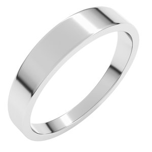 14K White Gold 4 mm Tapered Flat Band Size 7.5