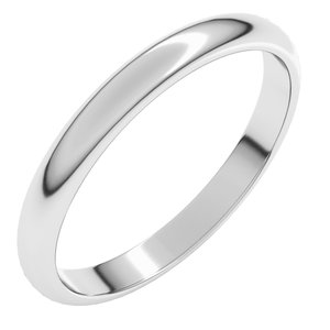 Sterling Silver 2.5 mm Half Round Band Size 1.5