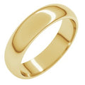 14K Yellow Gold 5 mm Half Round Band Size 13.5