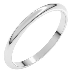 Sterling Silver 2 mm Half Round Band Size 6.5