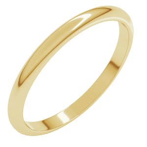 14K Yellow Gold 2 mm Half Round Band Size 3