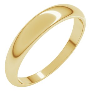 14K Yellow Gold 4 mm Tapered Half Round Band Size 8.5