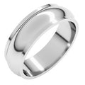 14K White Gold 6 mm Stepped-Edge Half Round Band Size 8.5