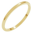 14K Yellow Gold 1.5 mm Lightweight Half Round Band Size 4.5