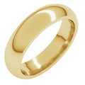 18K Yellow Gold 5 mm Comfort-Fit Half Round Band Size 9