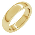 14K Yellow Gold 5 mm Heavyweight Comfort-Fit Half Round Band Size 10