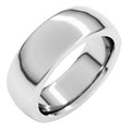 14K White Gold 7 mm Heavyweight Comfort-Fit Half Round Band Size 14