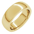 14K Yellow Gold 7 mm Heavyweight Comfort-Fit Half Round Band Size 12