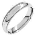 14K White Gold 4 mm Milgrain Comfort-Fit Half Round Band Size 8