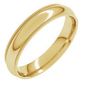 14K Yellow Gold 4 mm Lightweight Milgrain Comfort-Fit Half Round Band Size 10