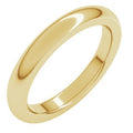 14K Yellow Gold 3 mm Heavyweight Comfort-Fit Half Round Band Size 3.5