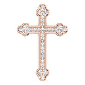 14K Rose Gold 1/4 CTW Natural Diamond Cross Pendant
