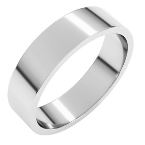 10K White Gold 5 mm Flat Band Size 14.5